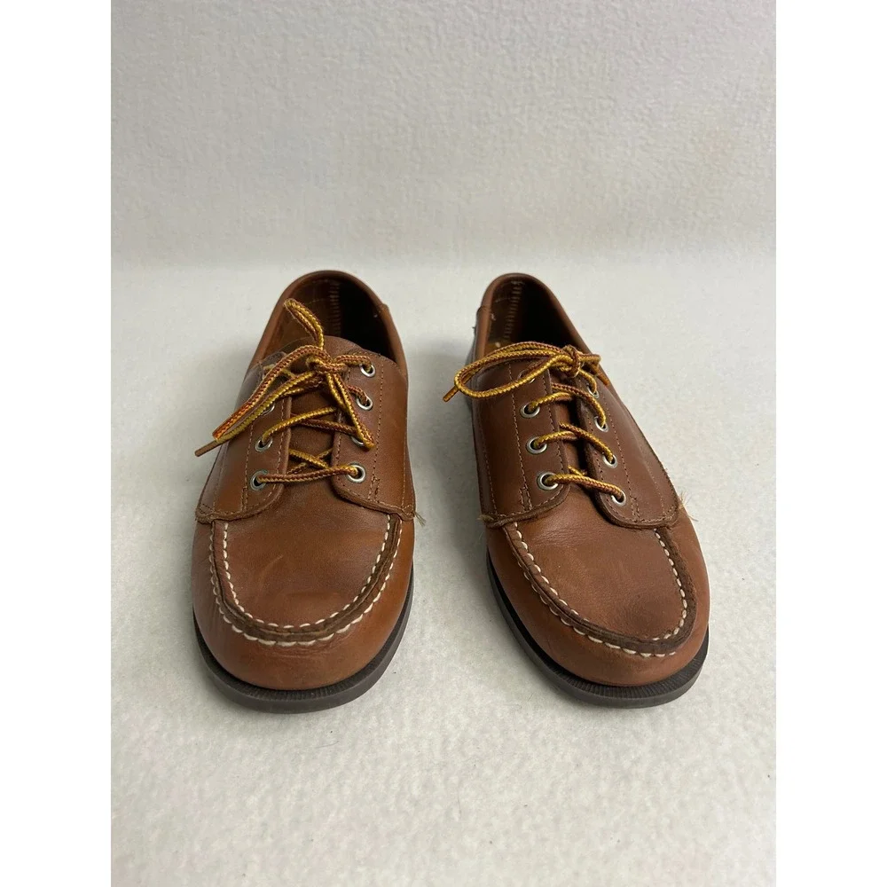 Preppy Heritage Eastland Mens 9 Brown Leather Acadia Boat Shoe Camp Moc